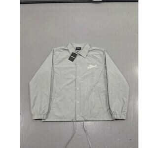 NWT The Hundreds Coaches Jacket Windbreaker Mens Large Grey Script Streetwear